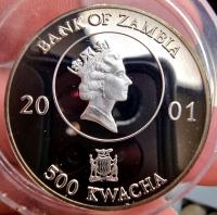 NumisMATI 587 500 kwacha 2001 Zambia srebro