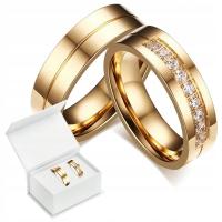 ЗОЛОТЫЕ ОБРУЧАЛЬНЫЕ КОЛЬЦА ПОЗОЛОТА 18K СТАЛЬ 316L ПАРА