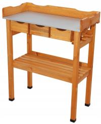 STOLIK DO PRZESADZANIA KWIATÓW OGRODNICZY GRILLOWY OGRODOWY Z SZUFLADAMI