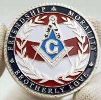 Масонская монета 2025 года, Братская любовь, братская любовь, посеребренная медаль