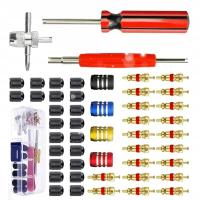 KLUCZ ZAWORKI KLIMATYZACJI ZESTAW 48SZT 6 TYPÓW NARZĘDZIE SERWISOWE