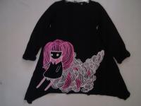 ASYMETRYCZNA czarna tunika z laleczką LINDEX r.116