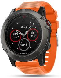 POMARAŃCZOWY Silikonowy Pasek Garmin FENIX 6X PRO