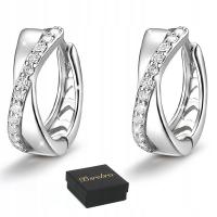 Серебряные серьги проба 925 кольца обручи стерлингового серебра кольца с цирконием дамы