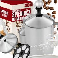 Spieniacz do mleka ręczny stalowy garnek ubijak 400 ml KAMILLE