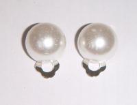 KLIPSY DAMSKIE PEREŁKI perły perła 1 cm SREBRNY KOLCZYKI Spinacze wsuwki