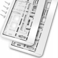 Ramka do tablicy rejestracyjnej Agmi biała metalizowana 2 szt.