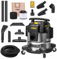 DEWALT ODKURZACZ PRZEMYSŁOWY BEZWORKOWY INOX + MEGA SET DO CZYSZCZENIA AUTA