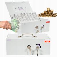 SKRZYNKA METALOWA SEJF NA PIENIĄDZE KASETKA KLUCZ