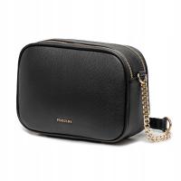 Женская сумка через плечо Puccini прямоугольная с цепочкой черная BML058M-1