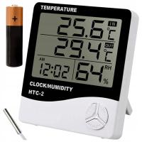 BEZPRZEWODOWA STACJA POGODY Z SONDĄ CZUJNIKIEM ZEWNĘTRZNYM TERMOMETR LCD