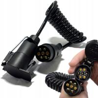 PRZEWÓD SPIRALNY 7 pin 1,5m przedłużacz przyczepy przyczepki GNIAZDO WTYK x