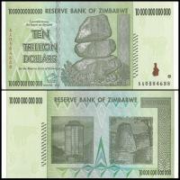 Zimbabwe 10000000000000 Trylion Dolar 2008 P88 UNC