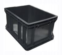 Skrzynka Qbox plastikowa czarna 400x300x220 mm wzmocnione dno