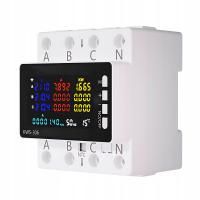 Trójfazowy licznik energii prądu mocy watomierz przekaźnik 80A z LCD na DIN