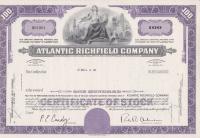 Atlantic Richfield Company USA Common Stock Akcje 100 udziałów paliwo 1969