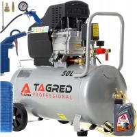 KOMPRESOR OLEJOWY SPRĘŻARKA 50L GRATIS ZESTAW 6w1 WYDAJNA MOCNA 2,8KW 9 BAR