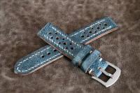 PASEK DO ZEGARKA szyty ręcznie 20 mm gramatowy RALLY naturalna skóra SUPER!