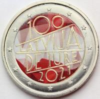 *2 EURO ŁOTWA 2021 - 100 LAT REPUBLIKI KOLOR