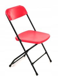 Krzesło składane plastikowe POLYFOLD - NOWY STYL - Czerwone - Stelaż czarny