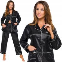 ROZPINANA GRUBA DAMSKA PIŻAMA SATYNOWA satyna