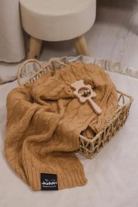 Детское вязаное одеяло мериносовая шерсть 85X100 см Юкки