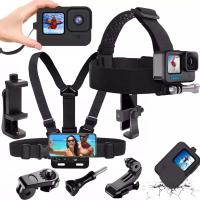Комплект XL аксессуары крепления Подтяжки для GoPro HERO 12 11 10 9 Камера черный