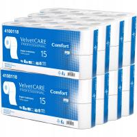 Papier toaletowy VelvetCare Comfort 15 biały 64 rolki bezapachowy celuloza