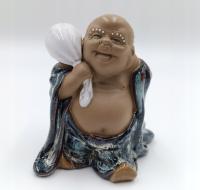 Szczęśliwy Budda z workiem - figurka sygnowana Wanjiang - kolekcjonerska
