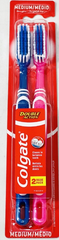 Szczoteczki Colgate Double Action średnie 2 sztuki