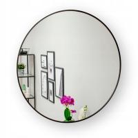 LUSTRO ŁAZIENKOWE OKRĄGŁE ŚCIENNE RAMA LOFT CZARNE 40 cm
