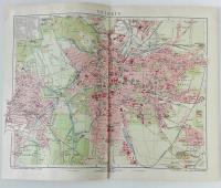 grafika/mapa Leipzig Lipsk 1902r