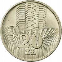 20 zł (1974) Polska Rzeczpospolita Ludowa - Wieżowiec i kłosy B/Z obiegowe