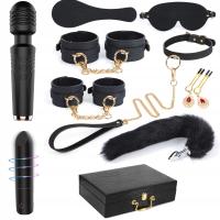 Zestaw pasków do bondage BDSM z pudełkiem dla kobiet i par z 2 wibratorem