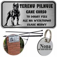 TABLICZKA UWAGA PIES ADRESÓWKA CANE CORSO