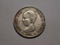 Hiszpania 5 pesetas 1891 srebro -L142