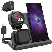 Беспроводная индукционная быстрая зарядка для Samsung 3в1 адаптер питания 25 Вт