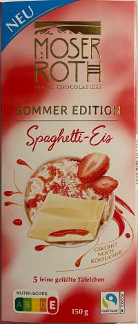 Czekolada biała truskawkowa mleczna Moser Roth 150 g duza tabliczka