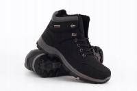 BUTY ZIMOWE CZARNE MĘSKIE SPORTOWE LEKKIE OCIEPLANE WYGODNE NA SUWAK