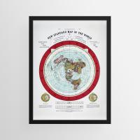 Плоская карта мира / New standard map of the world Gleason-70x50cm