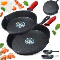 2x Patelnia ŻELIWNA na gaz indukcję grill ognisko do piekarnika 20 25 cm