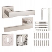 KLAMKA TAMBORA NIKIEL 100% ALUMINIUM GAMAR ROZETA KLUCZ GRATIS KOMPLET