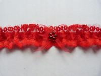 podwiązka czerwona studniówka koronka kwitek 2 cm szerokość wąska