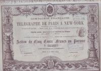 Telegraphe de Paris a New York, a. 100 fr. z 1879