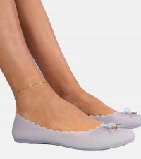 Szare baleriny damskie meliski z kokardką gumowe Levira