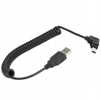 Угловой кабель USB - мини-USB спираль левый 1,5 м