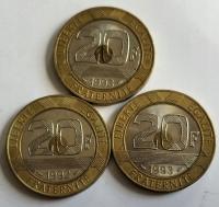 moneta Francja 20 franków 1992 1993