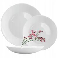 Полный набор тарелок обеденный сервис 36EL 12 человек белые тарелки ABRIA