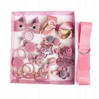 КОМПЛЕКТ ДЛЯ ДЕВОЧКИ, резинки, ЗАКОЛКИ, розовые ПОДАРОК