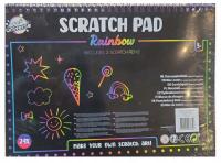 Wydrapywanka magiczny Blok A4 24 kartki + pióro do drapania TĘCZOWY RAINBOW